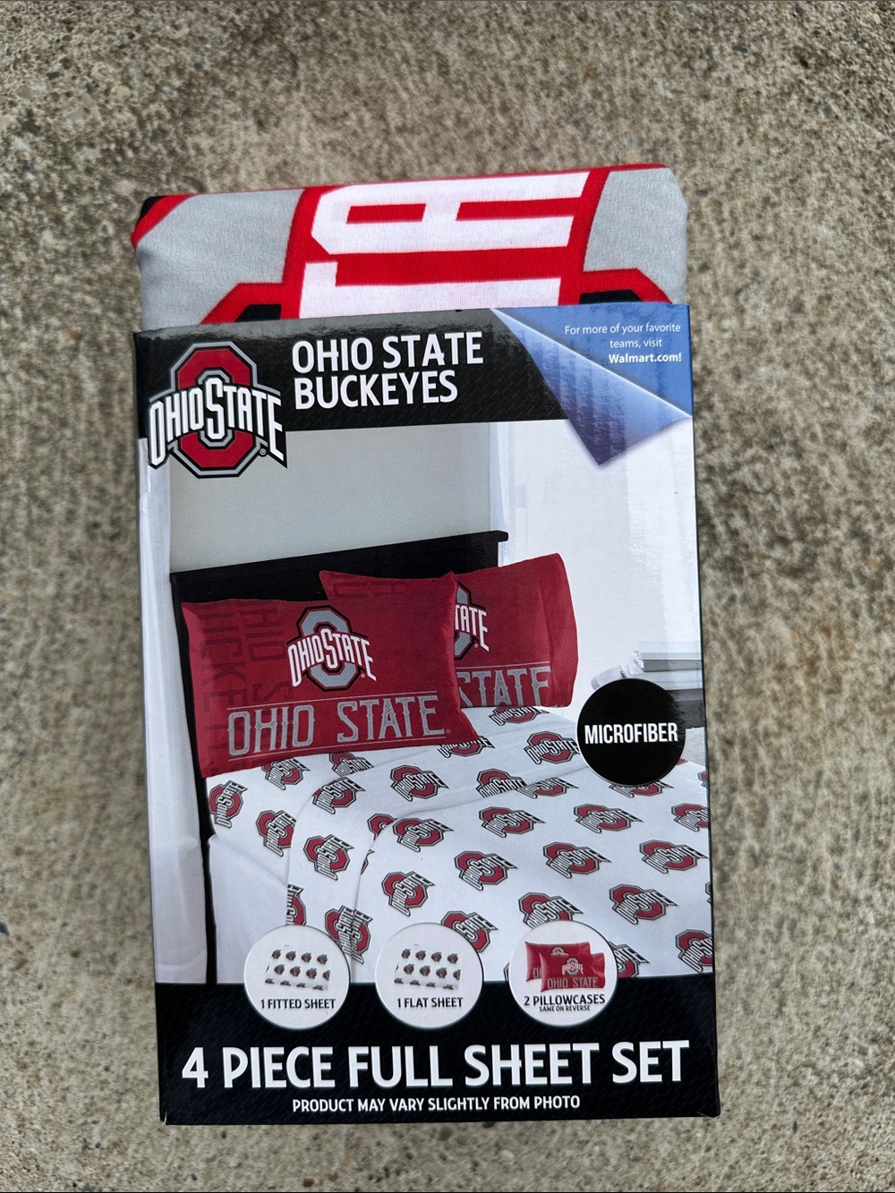 Ohio State Buckeyes Red & White Full Sheet Set - 4 Piece Microfiber